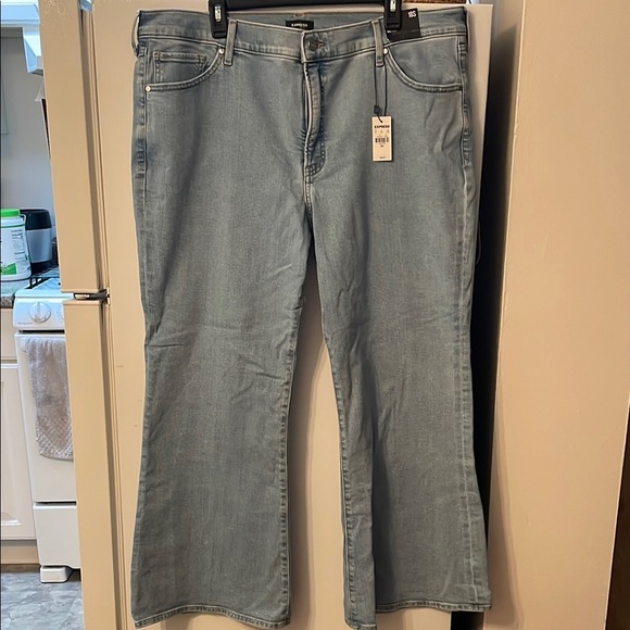 Express 18S 70s Flare Midrise Women's Blue Jeans - Picture 1 of 4